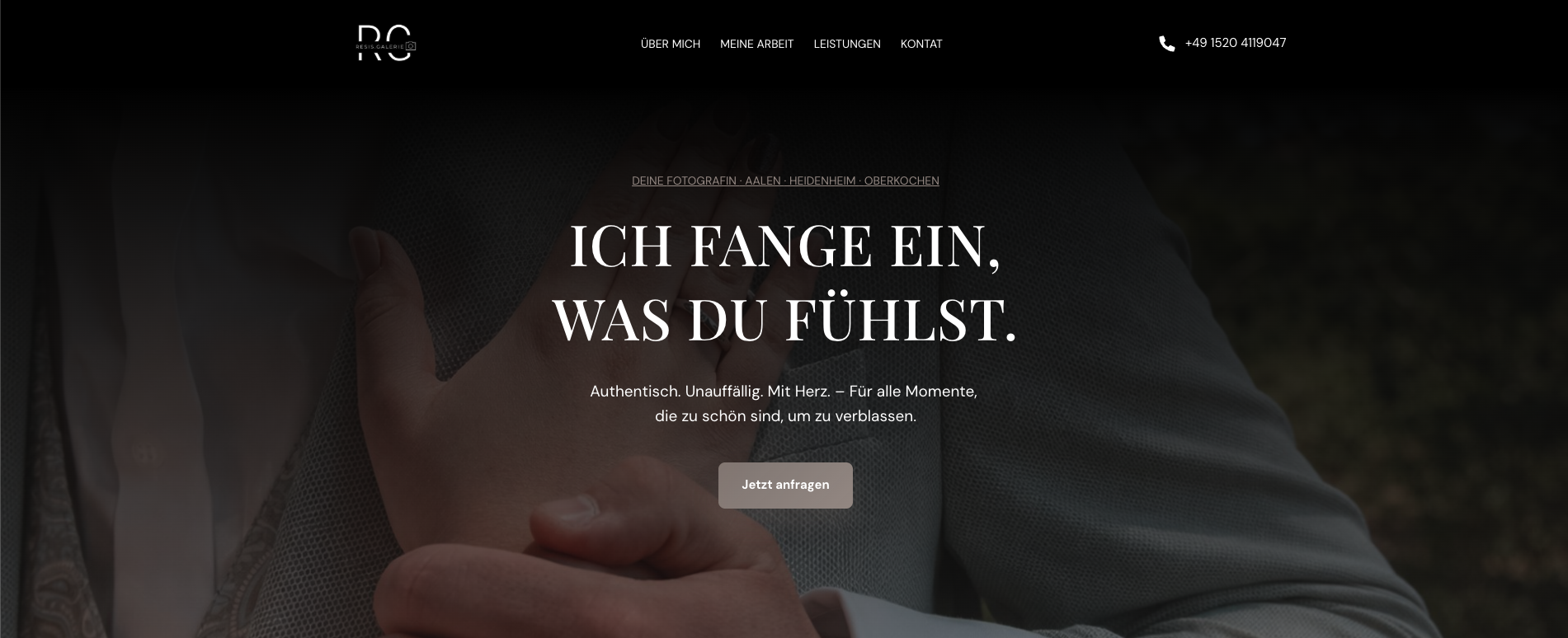 Website von Resi's Galerie – umgesetzt von MG Commerce